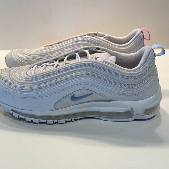 Nike Air Max 97 Triple White (customized by a HS Senior😂) - Picture 1 of 8